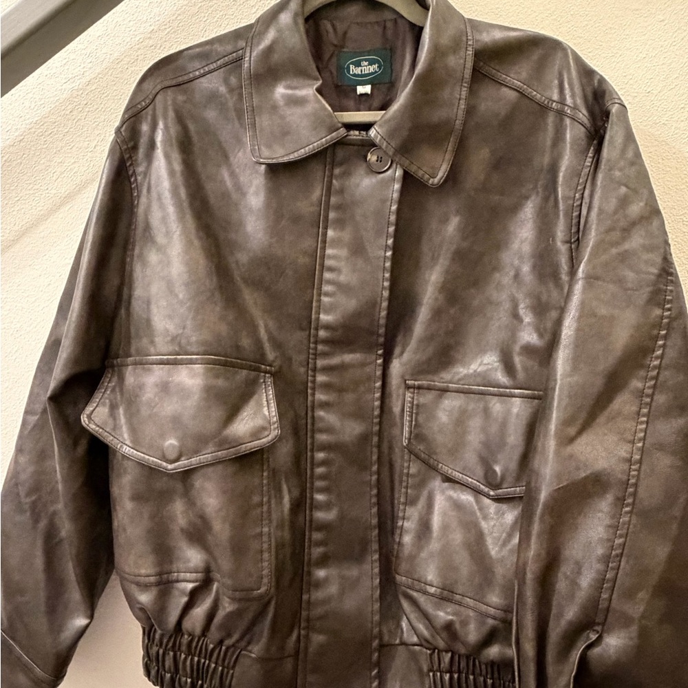 Barnnet Brown Leather Jacket by
